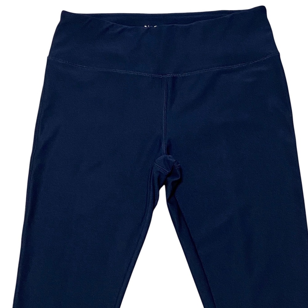 Vogo Athletica Navy Blue Capri Leggings Lattice Strappy Back Detail Gymcore M - Picture 7 of 8